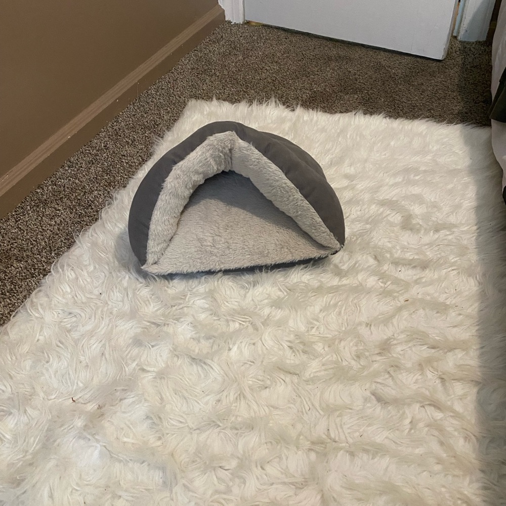 Grey cat bed